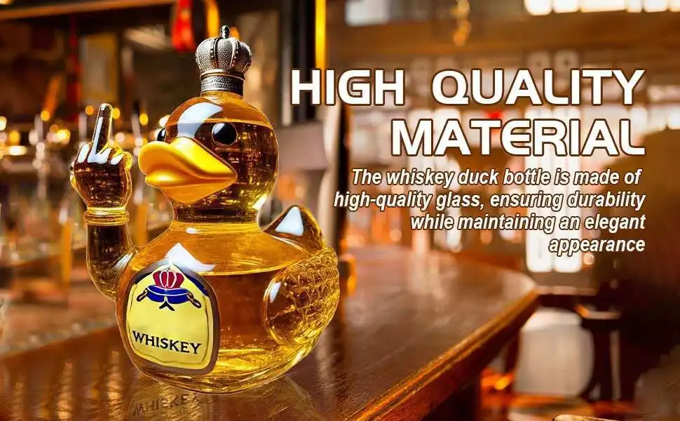 Funny Middle Finger Whiskey Duck Bottle