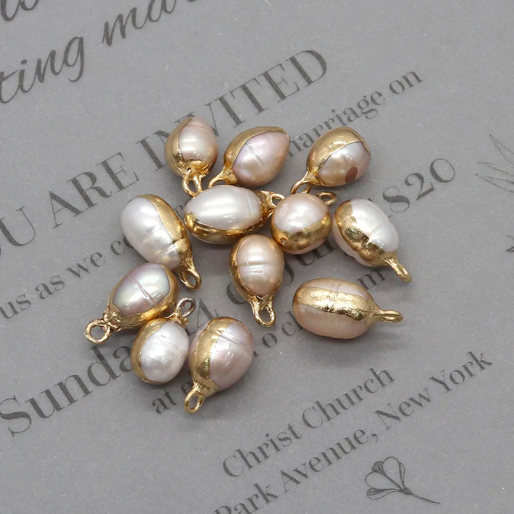 

Natural Freshwater Pearl Pendants Jewellery DIY Jewelry Accessories Make Earring Necklace Bracelets Irregular Rice-shaped Charms