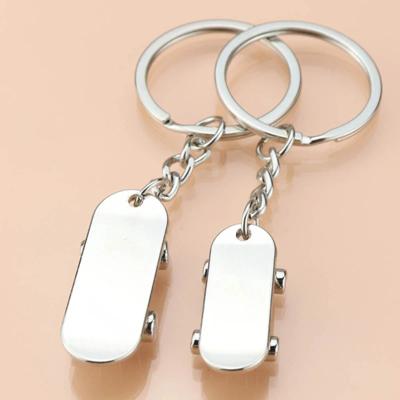 

2Pcs Lovers Scooter Keychain Novelty Casual Metal Trinket Couple Skateboard Key Chain Couple Key Holder Trinket Charms