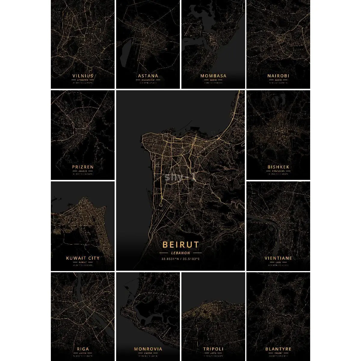 Астана Казахстан Карта путешествий постер естественная Коллекция