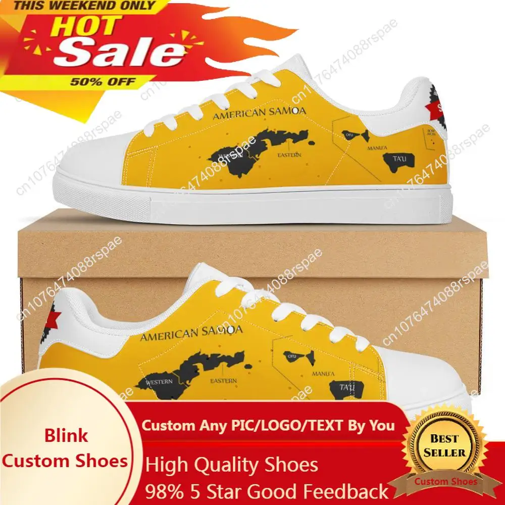 

Stylish Flat Sneaker America Polynesian Tribal Samoa Map Printing Custom Man Lightweight Walking Sport Shoes Women Running Shoes