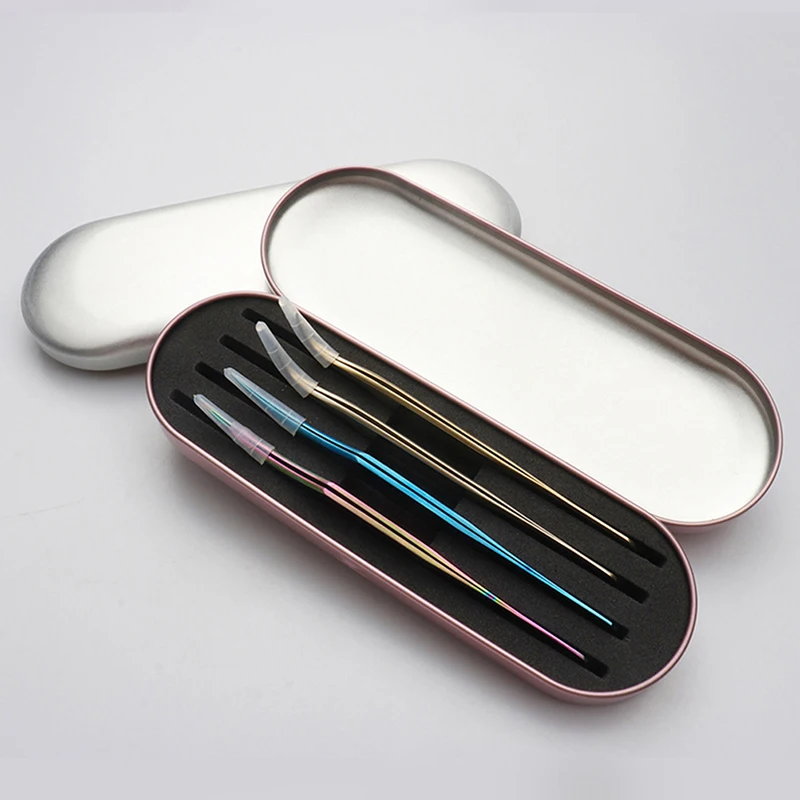 

Eyelashes Tweezers Box Exquisite Tinplate Protection Storage Box Eyelash Lash Extension Beauty Pencil Case Makeup Tools