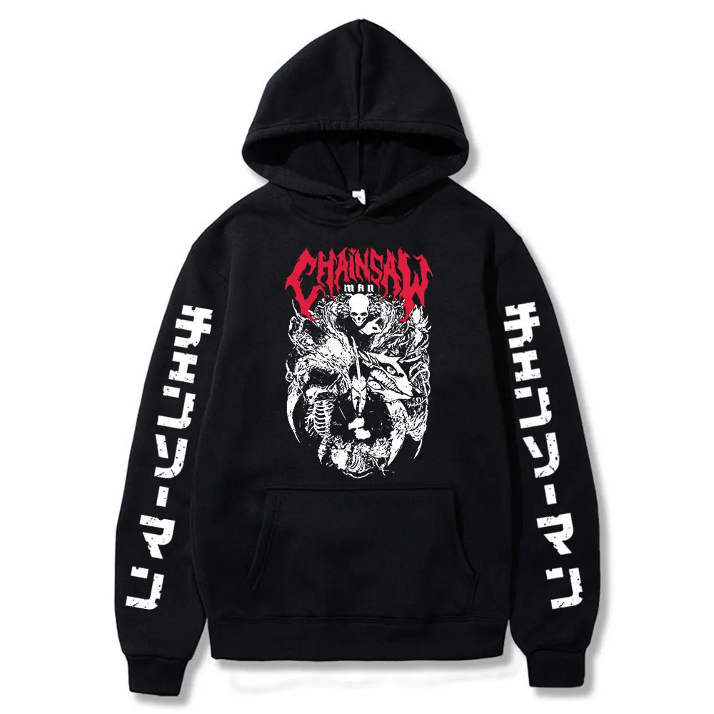 

Japanese Anime Harajuku Chainsaw Man Hoodie Men Long Sleeve Hooded Sweatshirts Manga Aki Hayakawa Graphic Hoodies Oversized