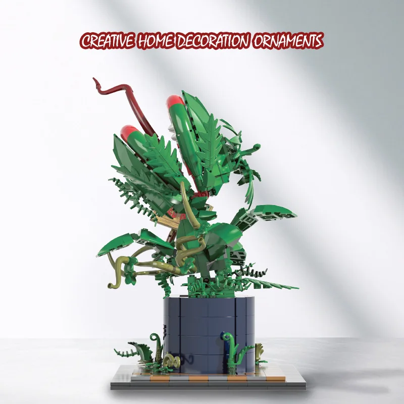 Фото 838 шт. строительные блоки Monster Pitcher, модель горшка бонсай своими руками для взрослых и детей, идея подарка на Хэллоуин и день рождения №3