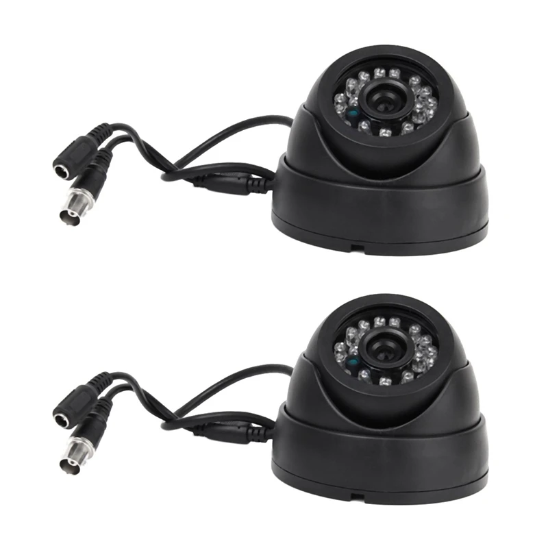 

2X Черная Камера видеонаблюдения PAL 1/3 дюйма CMOS 700TVL 24 светодиодный IR Cut 3,6 мм Внутренняя купольная камера видеонаблюдения