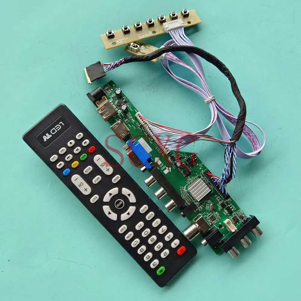 

Плата контроллера для ЖК-дисплея, Комплект «сделай сам» для B156HW01 V7 40 Pin LVDS VGA AV USB HDMI-совместимый цифровой сигнал DVB 1920 1080 монитор 15,6"