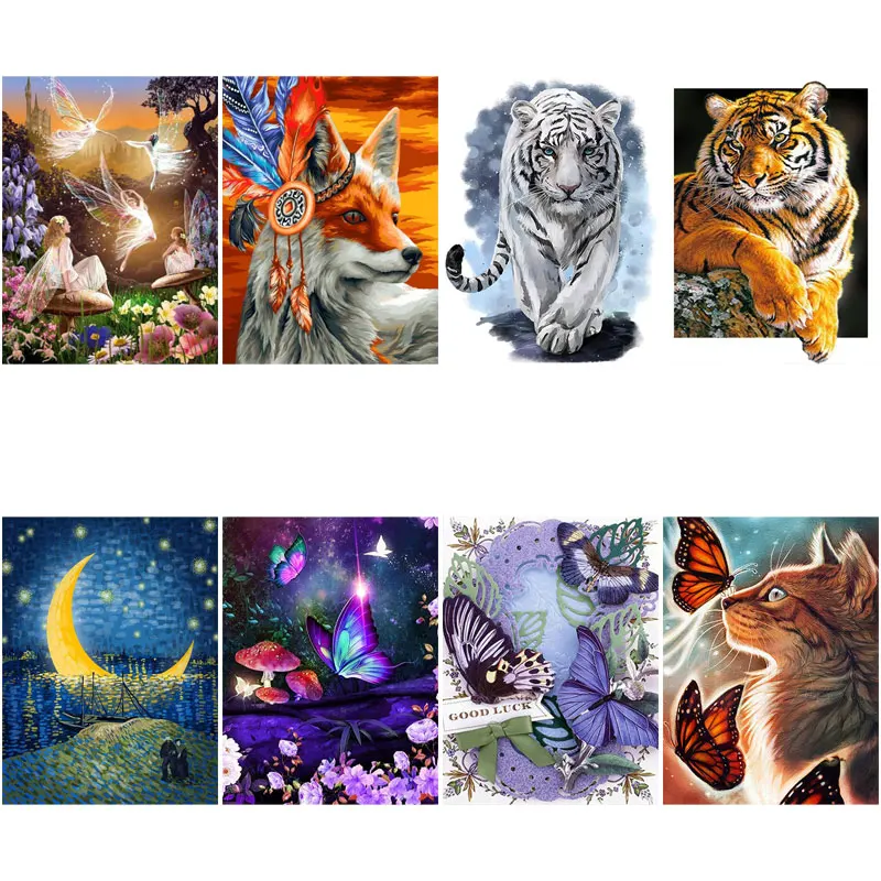 

Алмазная живопись, животные, Тигре, кот, Бабочка, волк 5D, сделай сам, квадратная картина, фотообои, украшение для дома