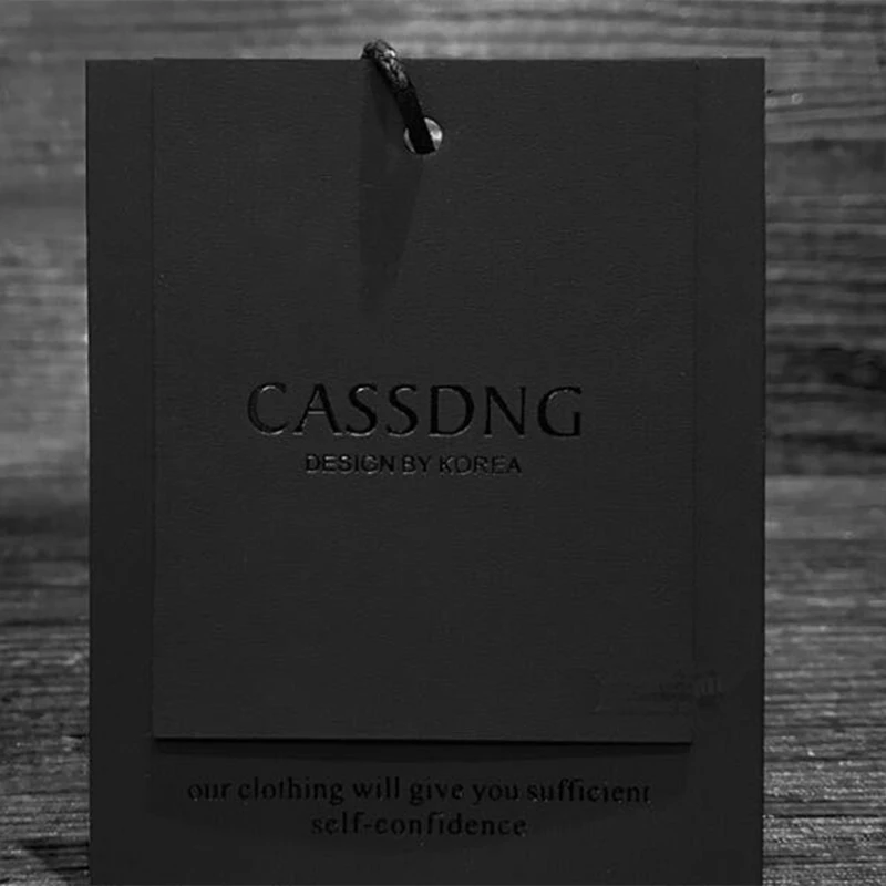 1000 компл./Лот подвесная бирка с логотипом на заказ для одежды/сумки/обуви черная