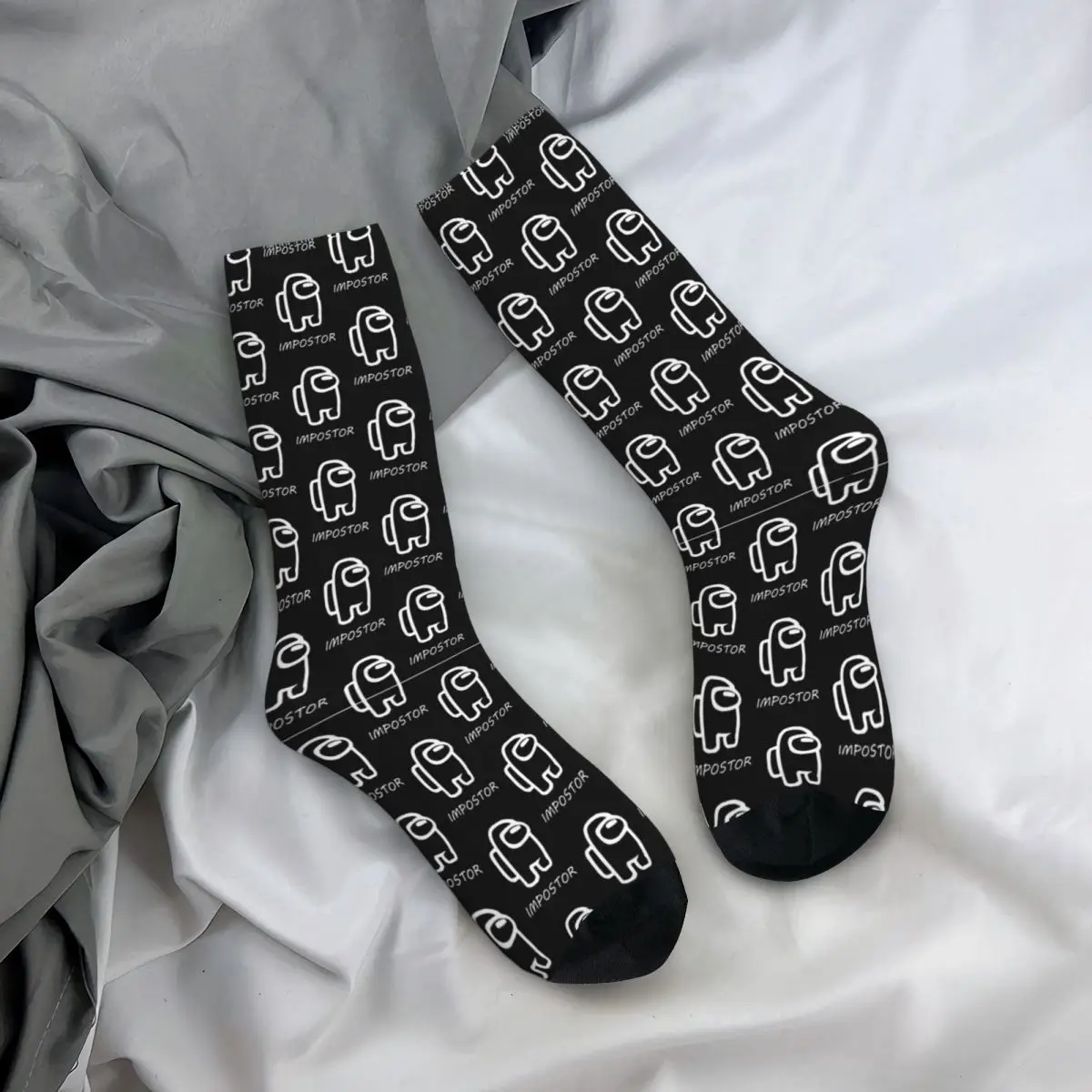 Funny Happy Men's compression Socks Impostor Retro Harajuku Among Us Street Style Novelty Casual Crew Crazy Sock Gift Printed
