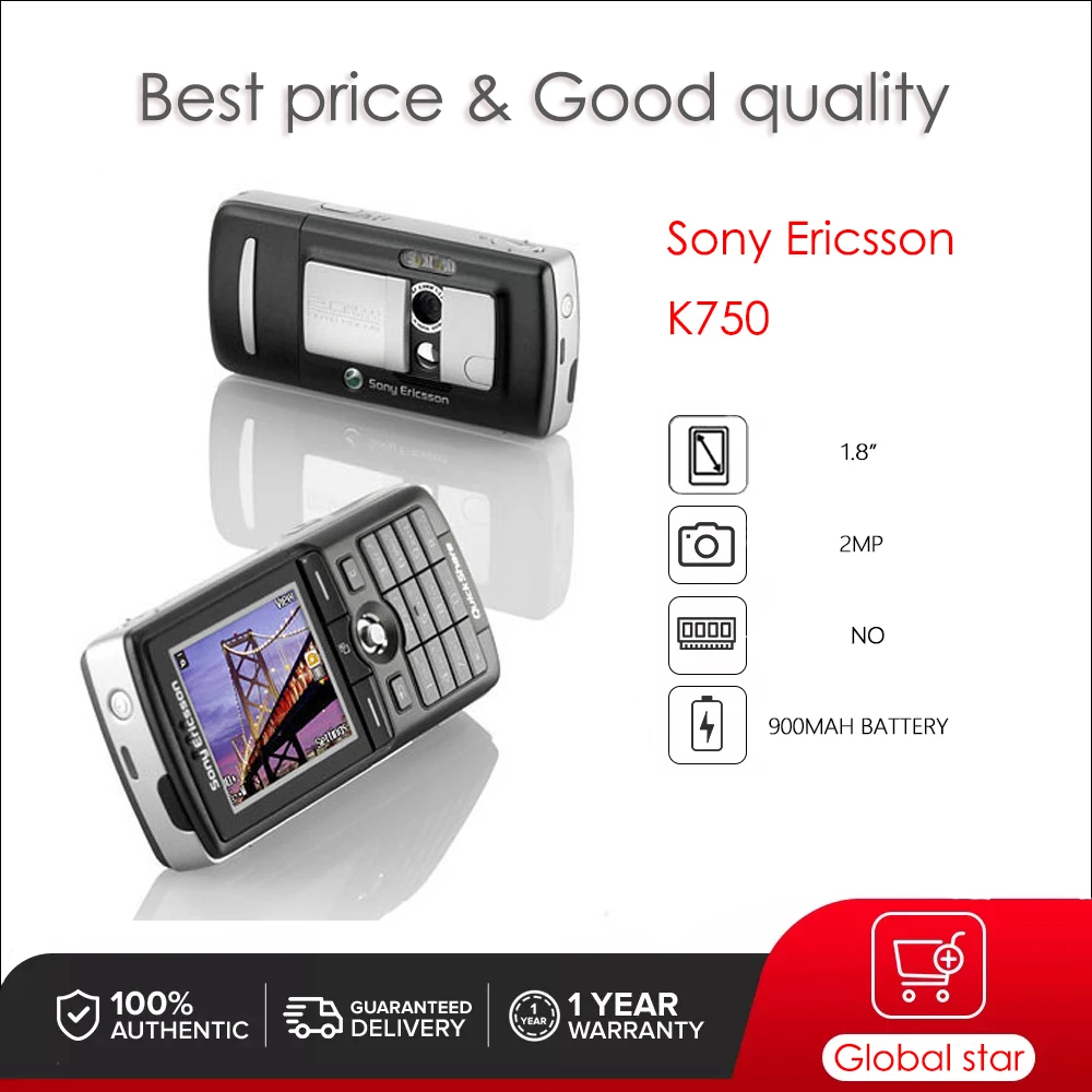 Восстановленный оригинальный Sony Ericsson K750C 1,8 дюйма 2 МП ...