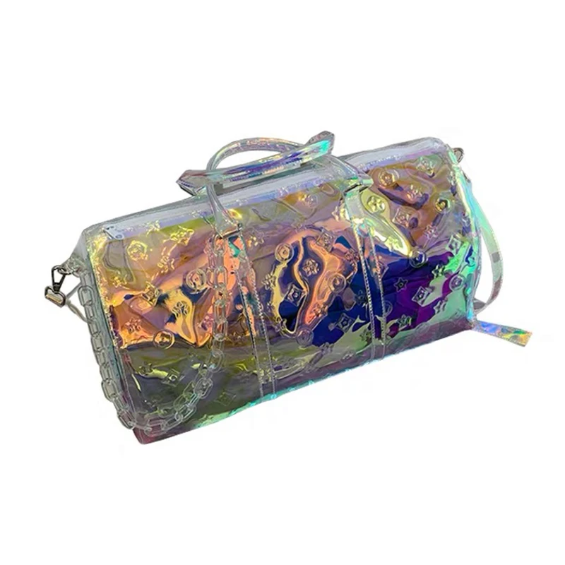 

Laser flash brand Travel bag Luxury PU hand luggage bag carry on suitcase women men travel boarding valise new fashion bag