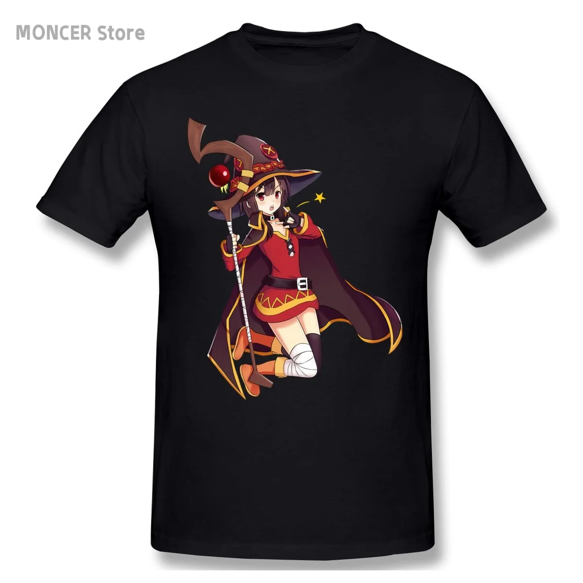 

Attack On Titan Black T Shirt Konosuba Megumin Pure Cotton Tees Harajuku TShirt