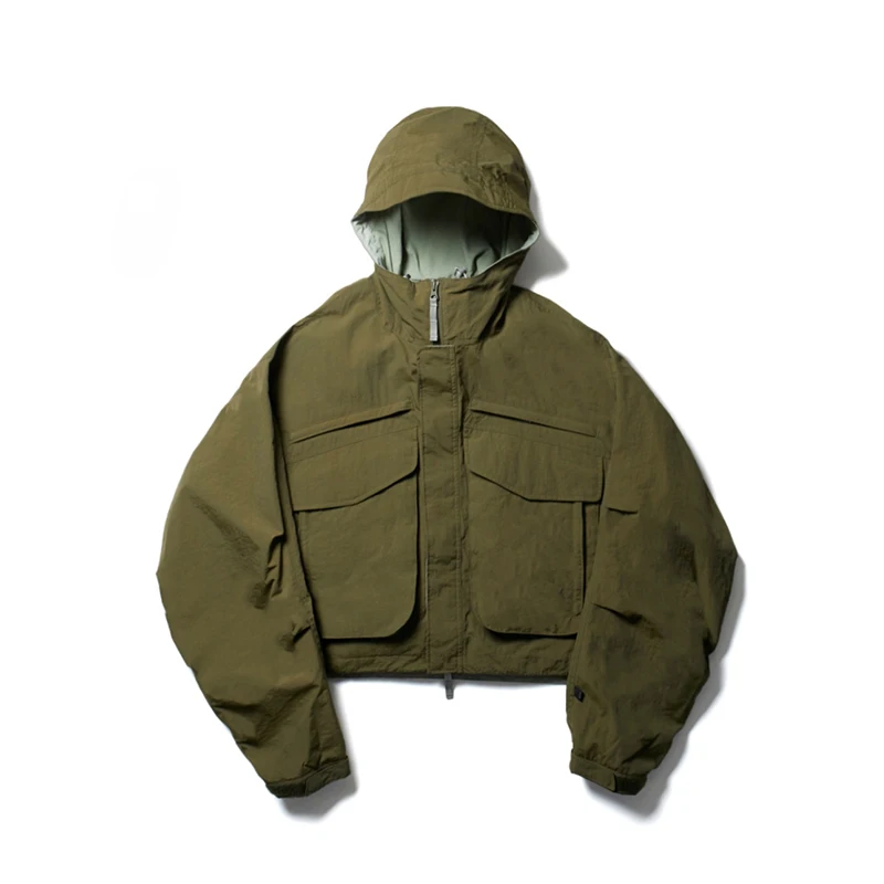 

22AW Daiwa Pier39s Japan Outdoor Loose Type Long Sleeve Coat Functional Multi Pocket Short Hooded Men's and Women's Jacket