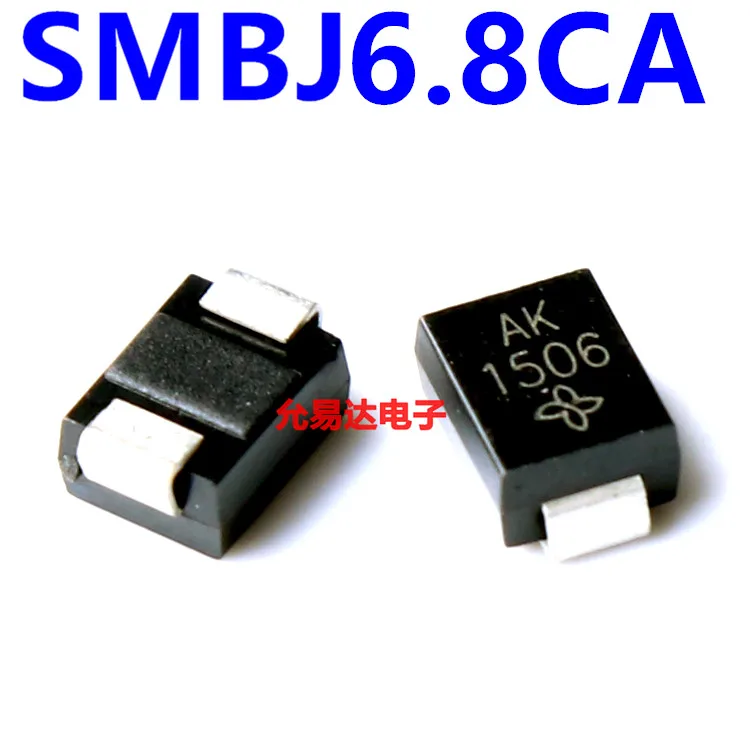 

20 шт./SMBJ6.8CA SMD (двунаправленный) 6,8 в TVS переходный диод (P6KE6.8CA Шелковый экран AK)
