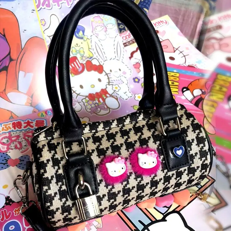 

Сумки Hello Kitty Розовые в стиле ретро, Оригинальные милые крутые сумки Y2g для девушек, студенток, клетчатые женские сумки через плечо в стиле Hello...
