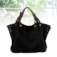 tendycoco hobo bag cotton handbag canvas handle satchel tote bag for black