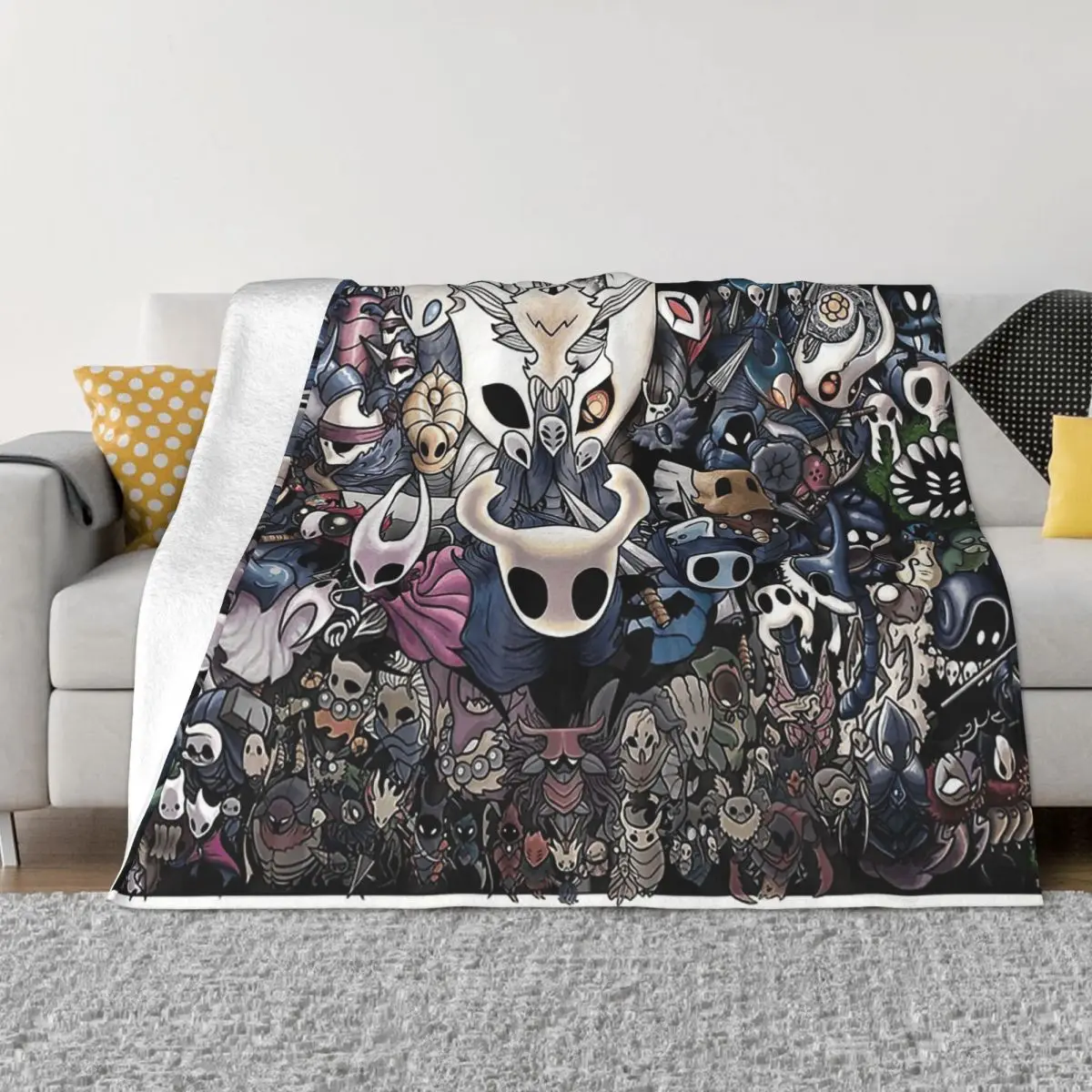 

Hollow Knight Adventure Game Blanket Flannel Meme Cozy Soft FLeece Bedspread