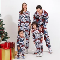 christmas family matching pajamas set mother father kids elk print patchwork clothes baby rompers red family look pajamas