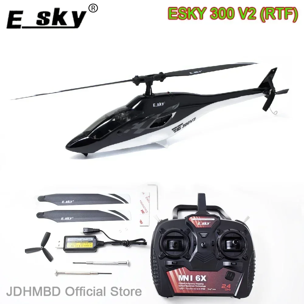 Esky 300 V2 Mini 6CH 2 4 ГГц FXZ 6 DOF Axis Flybarless RC Вертолет RTF для детей Игрушка на открытом
