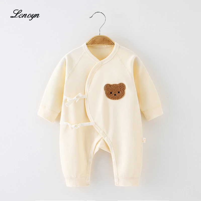 

Baby Jumpsuit Summer Thin Shorts Bear Pattern Crawling Clothes Cotton Pajamas