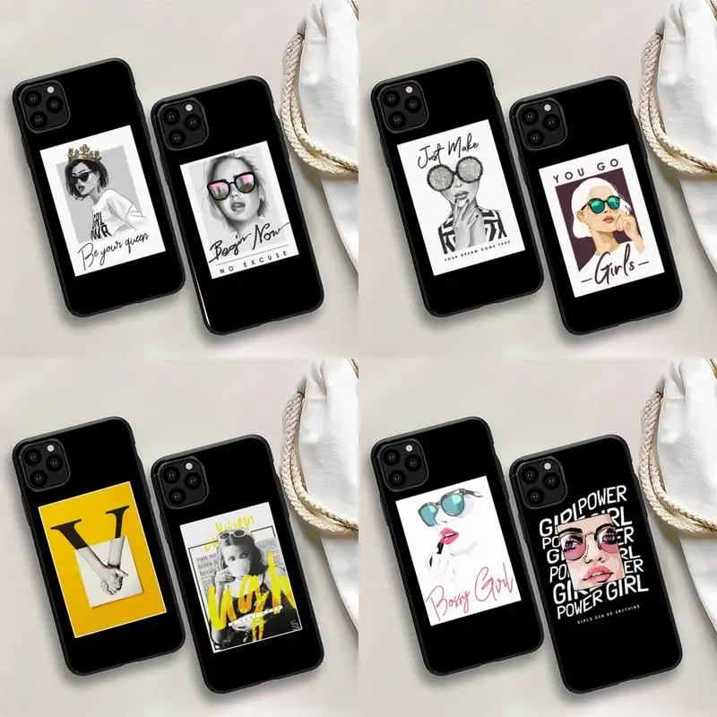 

Babaite Fashion Crown Woman Sticker Phone Case for iPhone 11 12 13 Mini Pro Max 8 7 6 6S Plus X 5 SE 2020 XR XS Funda Case