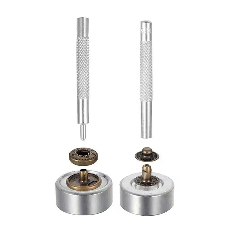 Набор металлических кнопок для изготовления изделий из кожи 10/12/15 мм