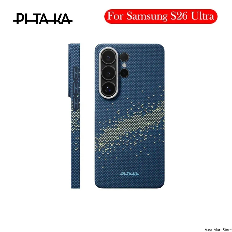 Фото [Оригинальный] Чехол PITAKA из углеродного волокна и кевлара для Samsung S26 Ultra с поддержкой беспроводной зарядки, задняя крышка для телефона №2