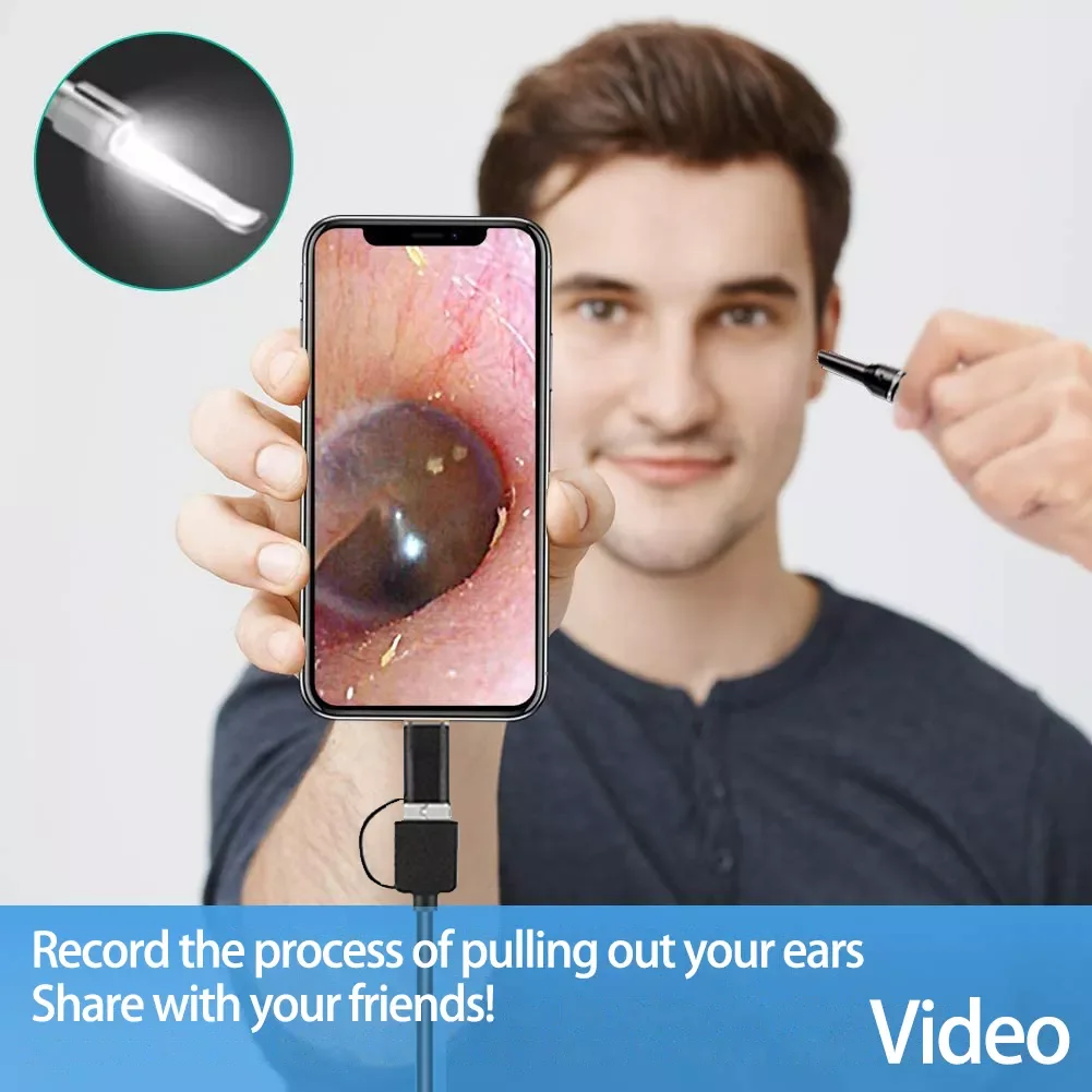 

130W Mini Clean Ear Endoscope Camera for Smartphone Android Borescope Mobile Otoscope Probe Micro Endoscopic Camera Endoscope