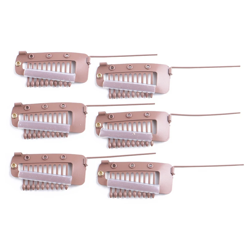 3.8cm 10 Teeth Snap Clips With Safety Pin For Weft Hair Extensions