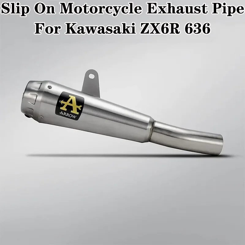 

Надеваемая выхлопная система мотоцикла, глушитель, труба для мотокросса, наконечник Escape Moto Racing с DB Killer для Kawasaki ZX6R 636 2023 2024