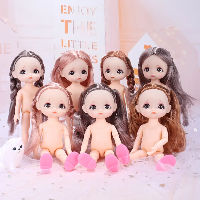 

New 16cm Doll 6-inch 13 Joints Are Movable Happy Grievance Cute Expression BJD Doll 3D Eyes Girl Dress-up Toy Best Gift for Gift