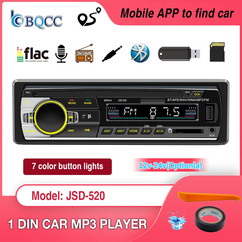 Бесплатная доставка, 1DIN, 12 В/24 В, Bluetooth, Автомобильный MP3 радиоприемник Indash USBStereo, FM, помощник искусственного интеллекта, громкая связь, аудиоплеер, фотография