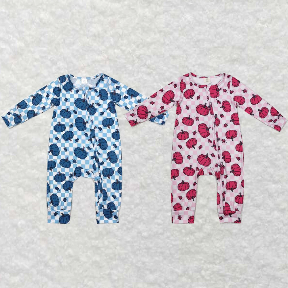 Оптовая продажа детские розовые клетчатые комбинезоны на молнии для