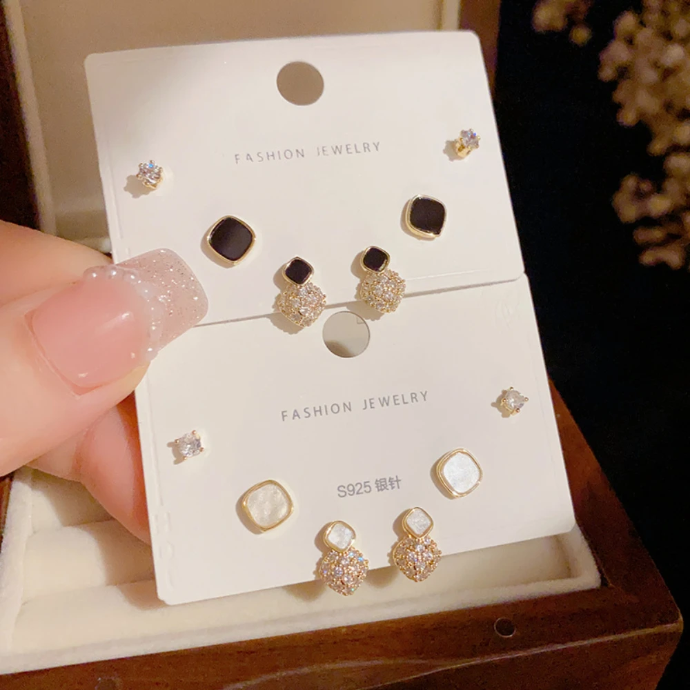 

Mini Cute Earrings Set S925 Silver Needle 14k Real Gold Plated Cartilage Piercing Earring Women Delicate Simple Jewelry