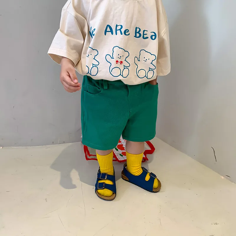 2022 New Summer Children Short Sleeve T Shirt Cotton Boys Bear Print T Shirts Fashion Girls Cartoon Tee Cotton Kids Tops Clothes