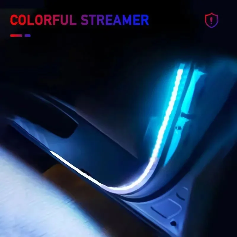 2 шт., световые полосы для дверей автомобиля, 120 см, предупреждение о открытии, стробоскопическая сигнальная полоса, украшение, декоративный декор, окружающая лампа