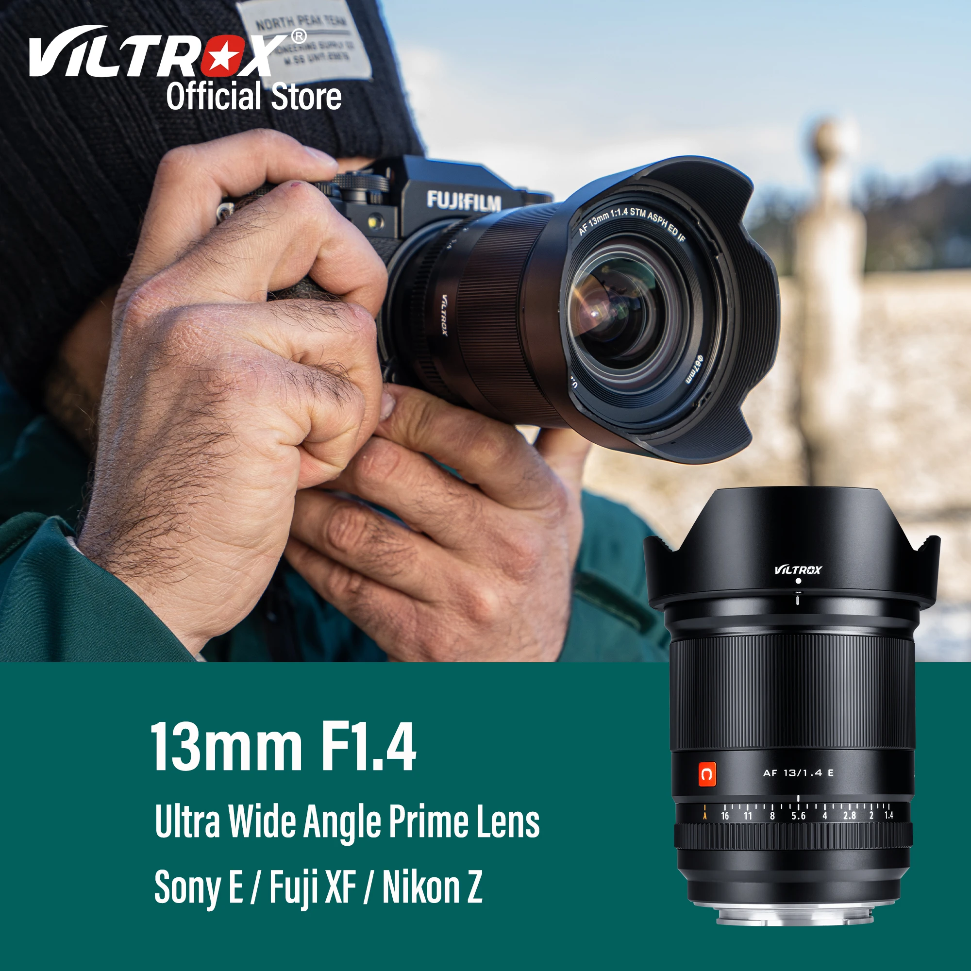 

VILTROX 13 мм Sony E Nikon Z Fuji X Крепление объектива F1.4 Большая диафрагма Автофокус Ультра широкоугольный фотообъектив