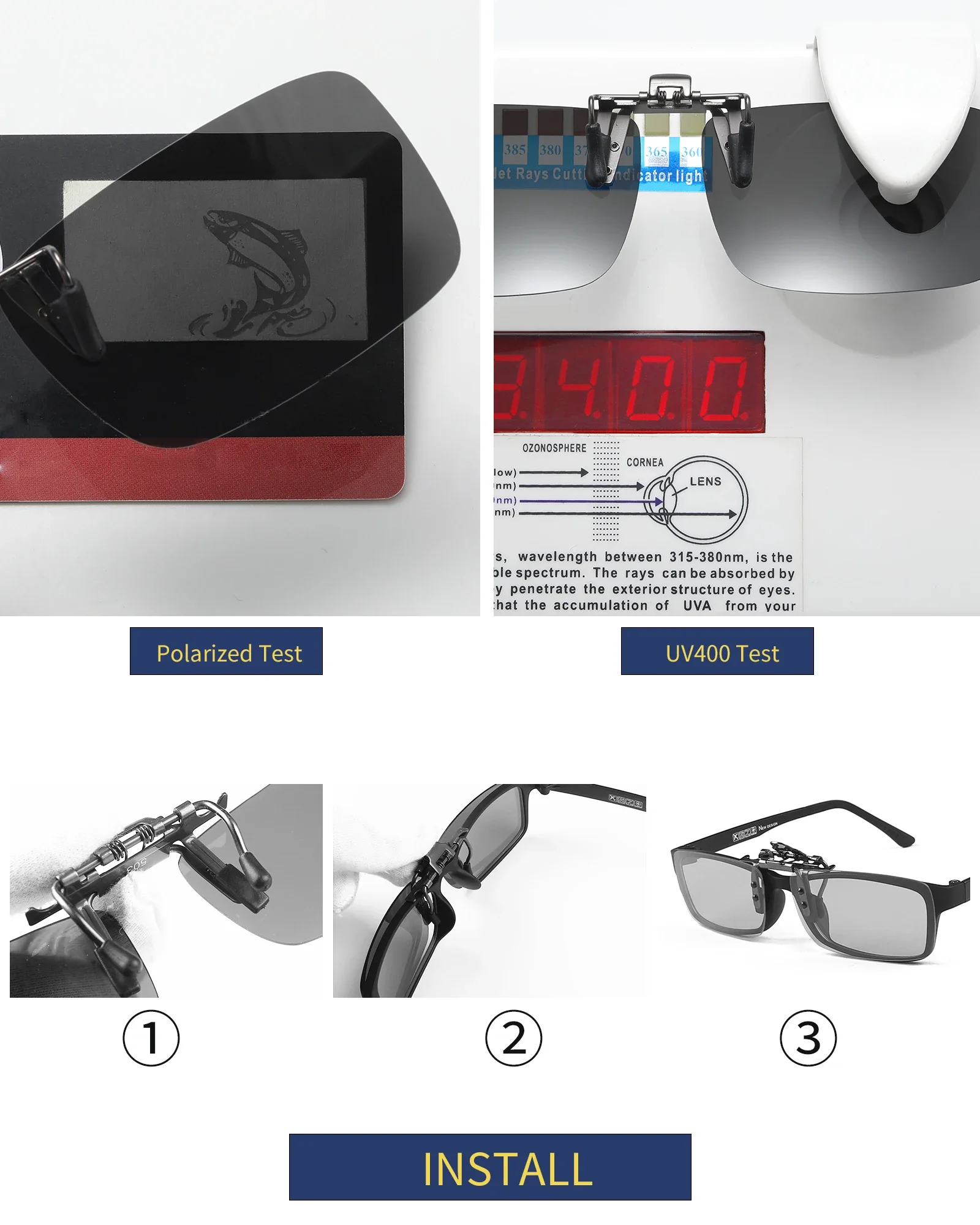 Veithdia Поляризационные Солнцезащитные Очки Uv400 Унисекс Для Рыбалки С Зажимом Без