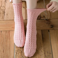 bubble socks female pure cotton spring and summer thin lovely japanese tube white soft sister lace