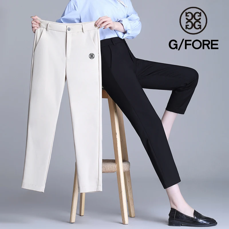

Malbon Golf Versatile Black in Spring and Autumn 2023 Women's Korean Version of High-waisted Slim Elastic Nine-point Suit Pants