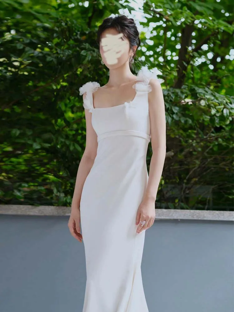 LZPOVE Свадебные платья для женщин 3D Цветочная аппликация квадратный воротник Amanda