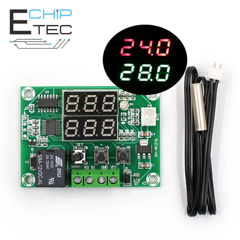 

Free Shipping W1219 DC 12V Dual LED Digital Display Thermostat Temperature Controller Switch Control Relay NTC Sensor Module