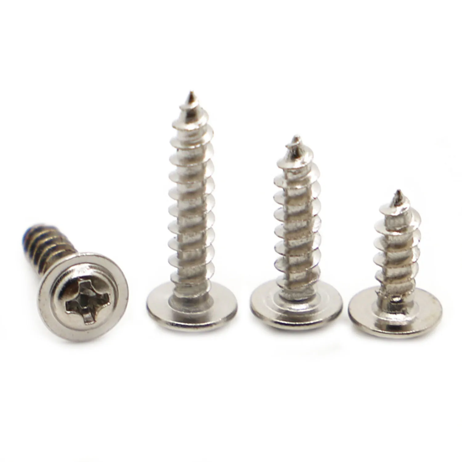 

Nickel Plated Steel Self-tapping Screws Cross Round Head PWA Pan Head with Pad Screw M1.2 M1.4 M1.7 M2 M2.3 M2.6 M3 M3.5 M4