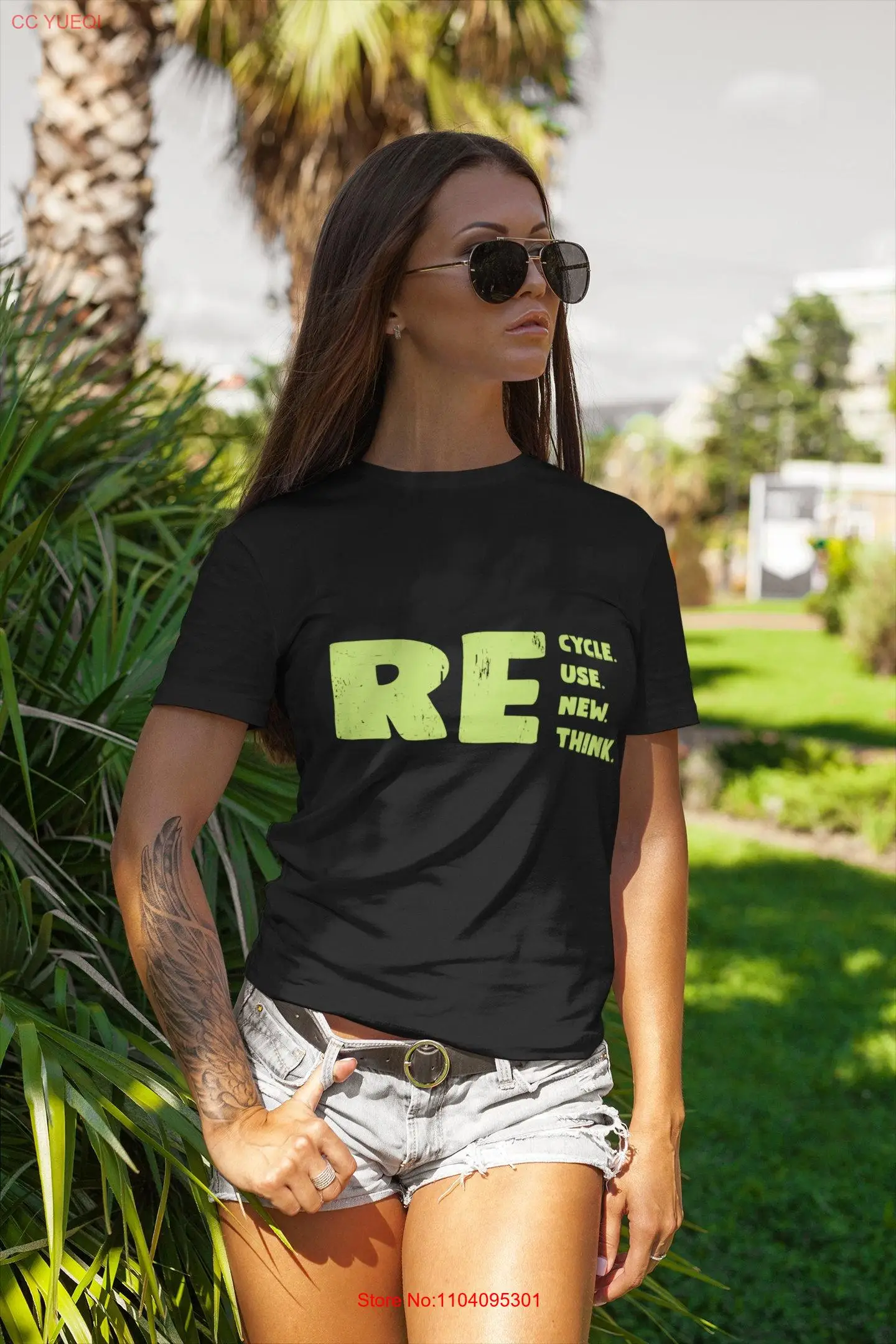 Футболка Recycle Reuse Renew Rethink с длинными или короткими рукавами