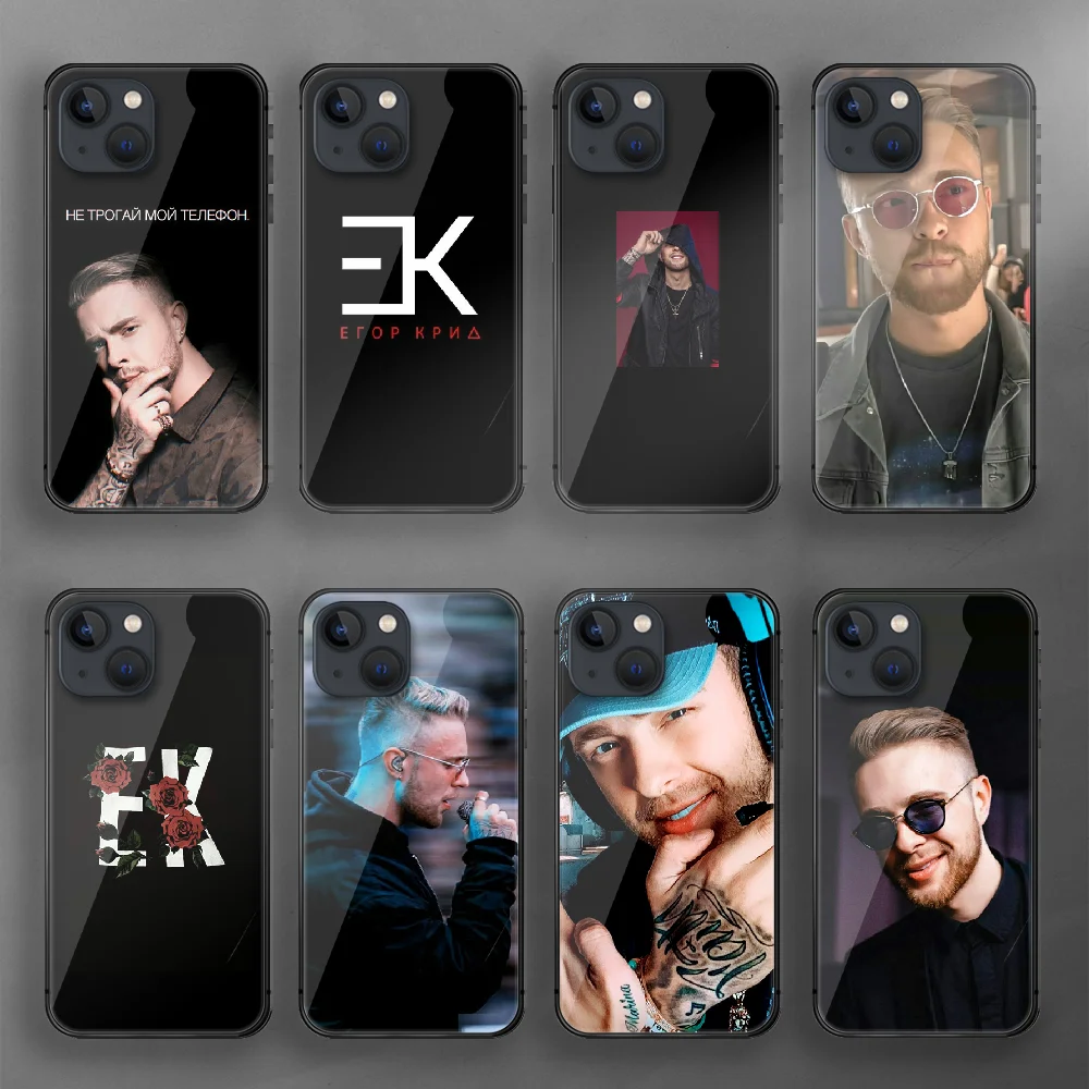 

Egor Kreed EK Russia Tempered Glass Phone Case Cover For Iphone 7 8 11 12 13 14 Pro Max Plus Mini 6s X XS XR SE Black