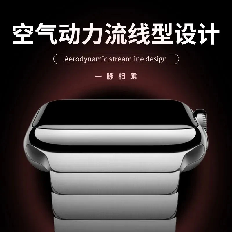 Solid Silver/ Solid Black Color Strap for Apple Watch 7 45mm 49mm Stainless Steel Smart Watch Wristband For iwatch 8 6 5 4 3 2 1