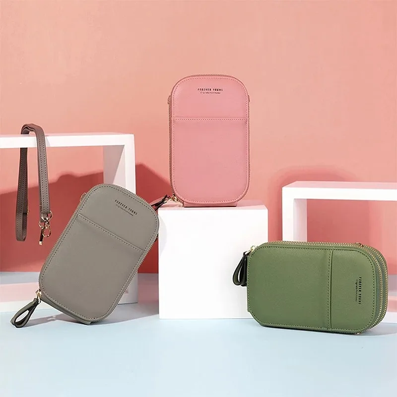 

Small Women Crossbody Bags Mini Soft Pu Leather Shoulder Messenger Bag Solid Color Phone Bag Female Brand Designer Zipper Purse