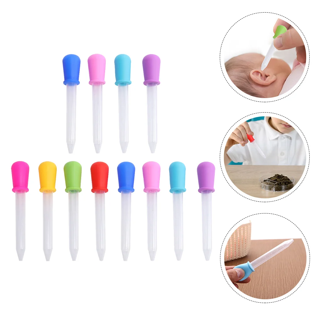 

12pcs Convenient Feeding Dropper Medicine Droppers Portable Silicone Dropper
