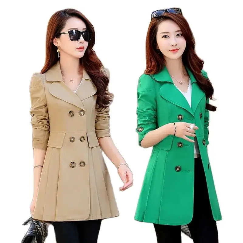 

Trench Coat For Women Jacket 2023 Spring And Autumn Shows Thin Mid-Length Versatile Casual Korean Windbreaker New In Outerwears