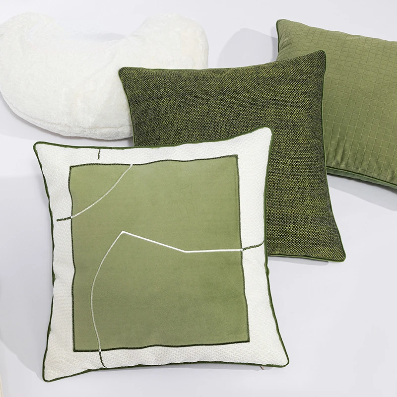 

Cushion Cover Home Textile Modern Green Forest Luxury Style Home Decoration Sofa Soft Fabric Bedroom Pillowcover 45*45 All-match